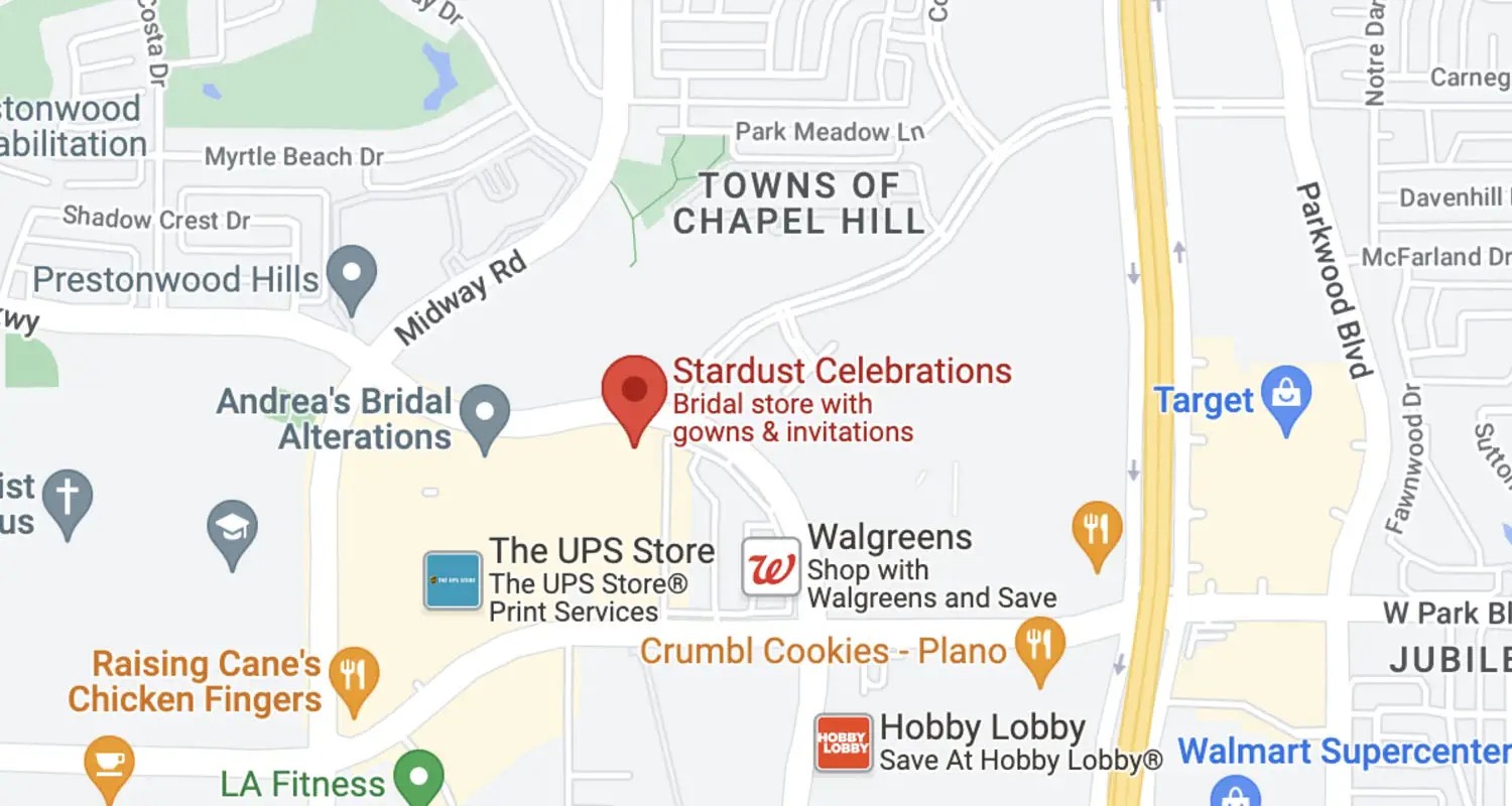 Stardust Celebrations location. Mobile image